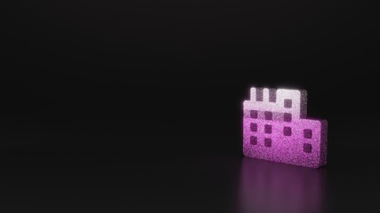 science glitter symbol of city icon 3D rendering