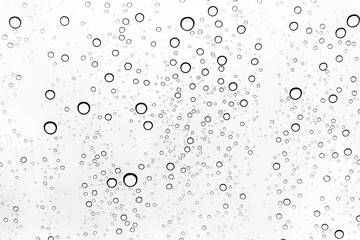 Rain drops on window glasses surface Natural Pattern of raindrops. Natural pattern of raindrops on white background for your design.