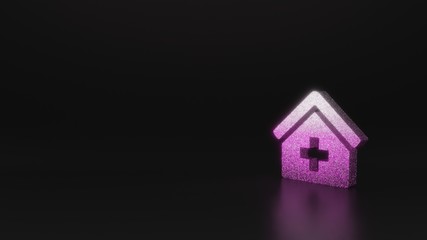 science glitter symbol of clinic medical icon 3D rendering