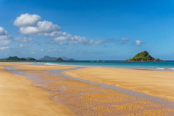 Scenic view of the Twin Beach in El Nido, Palawan, Philippines