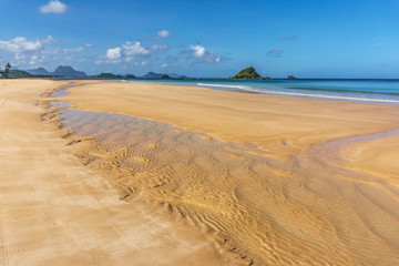 Scenic view of the Twin Beach in El Nido, Palawan, Philippines
