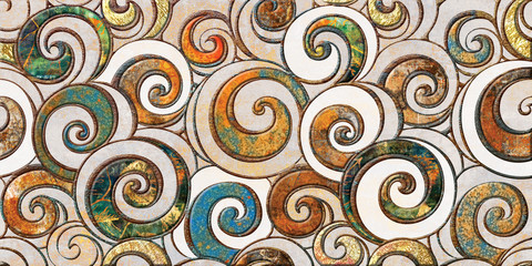 multicolour spiral pattern wallpaper design