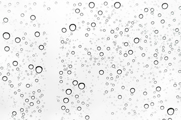 Rain drops on window glasses surface Natural Pattern of raindrops. Natural pattern of raindrops on white background for your design.
