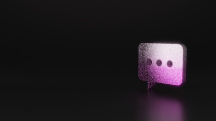 science glitter symbol of rounded chat bubble icon 3D rendering