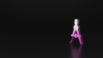 science glitter symbol of compass icon 3D rendering