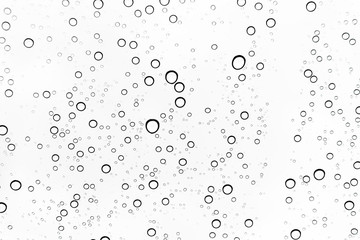 Rain drops on window glasses surface Natural Pattern of raindrops. Natural pattern of raindrops on white background for your design.