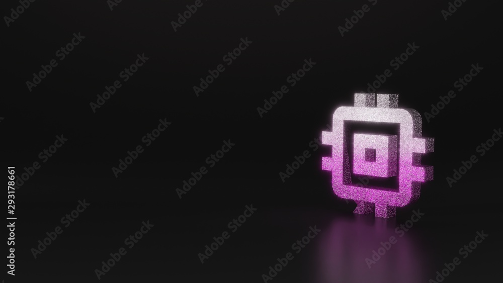 Poster science glitter symbol of computer icon 3d rendering