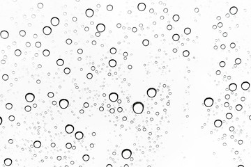 Rain drops on window glasses surface Natural Pattern of raindrops. Natural pattern of raindrops on white background for your design.