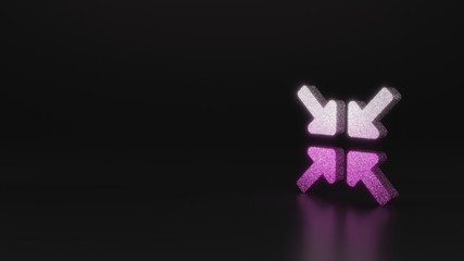 Fototapeta premium science glitter symbol of compress arrows icon 3D rendering