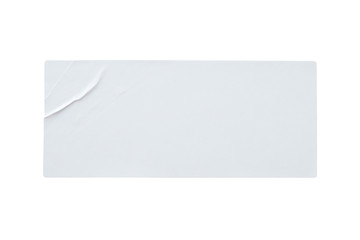 Paper sticker label isolated on white background