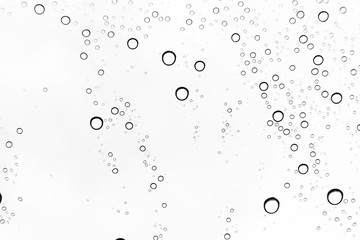 Rain drops on window glasses surface Natural Pattern of raindrops. Natural pattern of raindrops on white background for your design.
