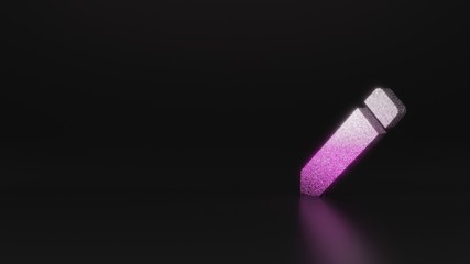 science glitter symbol of create new pencil button icon 3D rendering