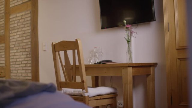 desk in a cozy hotel room with tasteful decoration - Schreibtisch in einem gem&uuml;tlichen Hotelzimmer mit geschmackvoller Dekoration 4K ProRes Footage