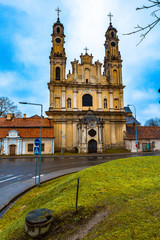 Fototapeta na wymiar Ancient Catholic Church in the center of Vilnius (Lithuania)