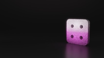 science glitter symbol of dice four icon 3D rendering