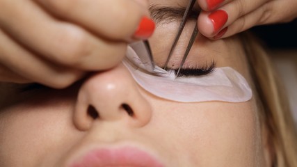 Woman Eye with Long Eyelashes. Eyelash Extension