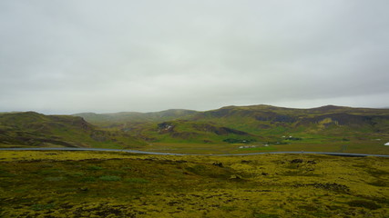 Fototapeta premium Golden ring from Reykiavik to Hveragerdi. Near Reykjadalur hot spring.