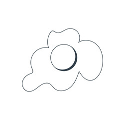 Egg line art icon. Isolated white background.