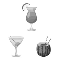 Vector illustration of drink and bar symbol. Set of drink and party vector icon for stock.