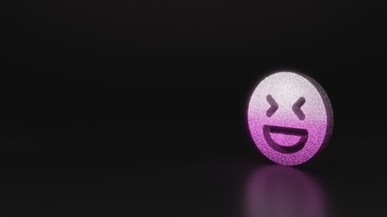 science glitter symbol of emoticons laughing  icon 3D rendering