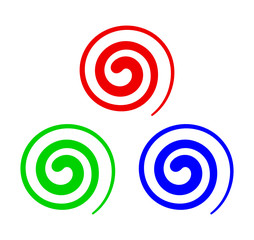 spirala 3 kolry - obrazy, fototapety, plakaty
