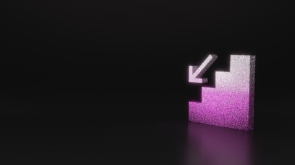 science glitter symbol of fallen icon 3D rendering