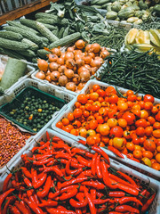 fruits and vegetables at the market