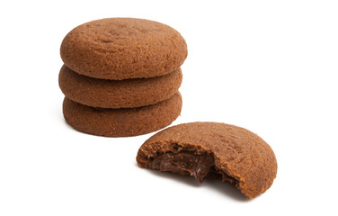 chocolate chip cookies with chocolate cream