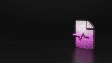science glitter symbol of file medical icon 3D rendering