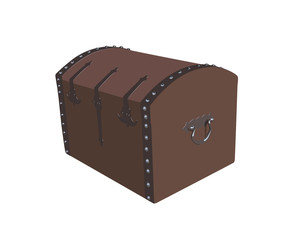 Old brown coffer vector illustration