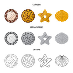Vector illustration of biscuit and bake sign. Collection of biscuit and chocolate vector icon for stock.