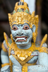 Obraz na płótnie Canvas Indonesia Bali Sept 20 2019, Closeup of Balinese God statue in temple complex, hindu god statue