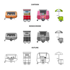 Vector design of market and exterior sign. Collection of market and food stock vector illustration.