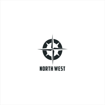 Minimalist Compass and north west  logo design 