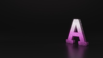 science glitter symbol of font icon 3D rendering
