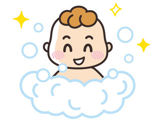 泡に包まれる赤ちゃん