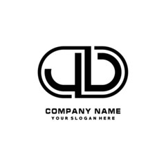 JV initial letters looping linked oval elegant logo blue, black