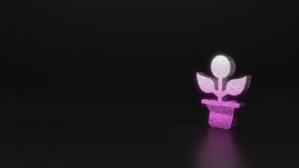 science glitter symbol of growth icon 3D rendering