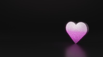 Fototapeta premium science glitter symbol of heart icon 3D rendering