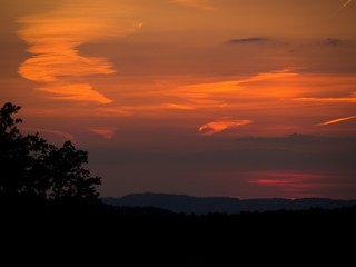 Fototapeta na wymiar Red sky after sunset