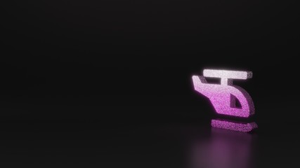 science glitter symbol of helicopter icon 3D rendering