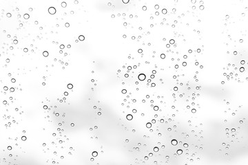 Rain drops on window glasses surface Natural Pattern of raindrops. Natural pattern of raindrops on white background for your design.