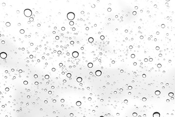 Rain drops on window glasses surface Natural Pattern of raindrops. Natural pattern of raindrops on white background for your design.