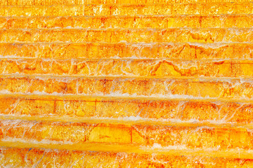 water feature on steps