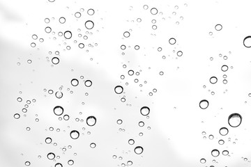 Rain drops on window glasses surface Natural Pattern of raindrops. Natural pattern of raindrops on white background for your design.