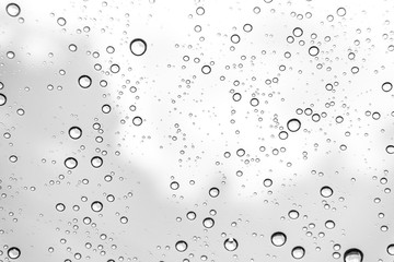 Rain drops on window glasses surface Natural Pattern of raindrops. Natural pattern of raindrops on white background for your design.