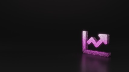 science glitter symbol of chart line icon 3D rendering