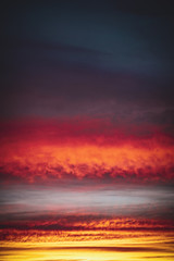 Gradient sunset in the sky