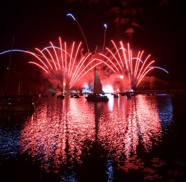 Firework display, Trakai, Lithuania