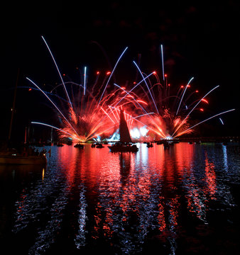 Firework display, Trakai, Lithuania